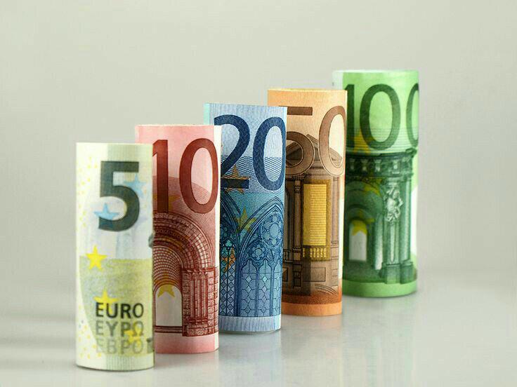 Euro banknotes and coins